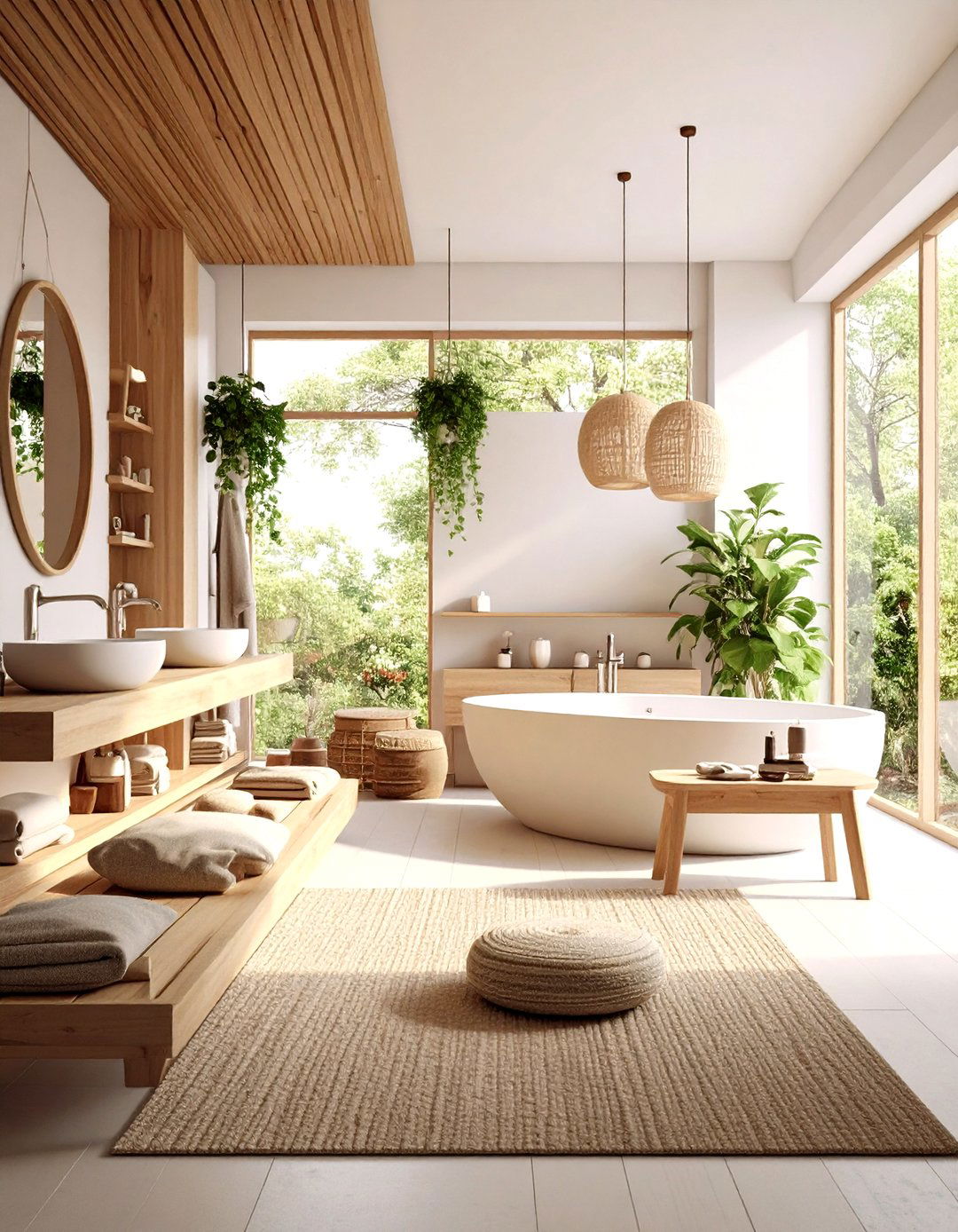 Zen Bathroom Meditation Seating Area - 20 Zen Bathroom Ideas