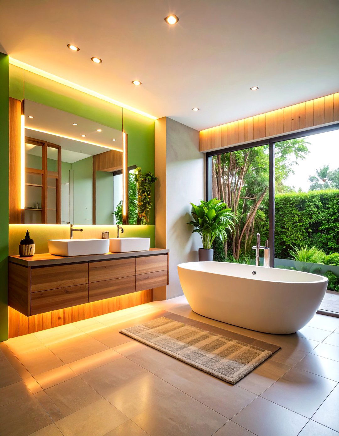 Zen Bathroom Soft Ambient Lighting Zones - 20 Zen Bathroom Ideas
