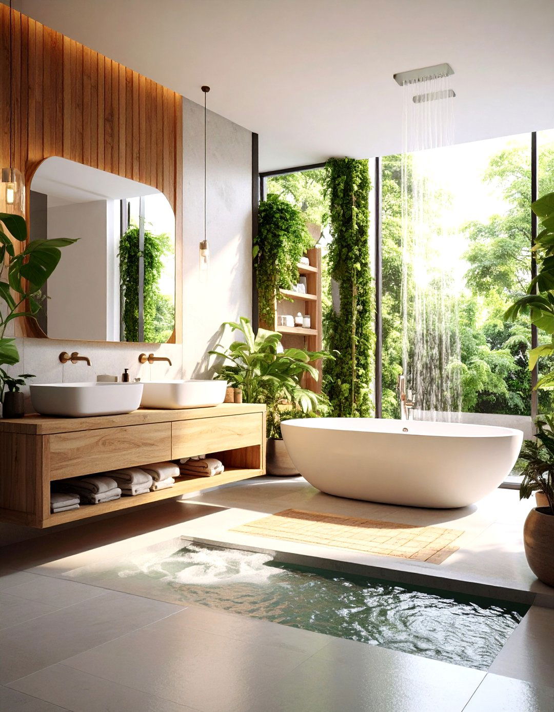 Zen Bathroom Water Feature Installation - 20 Zen Bathroom Ideas