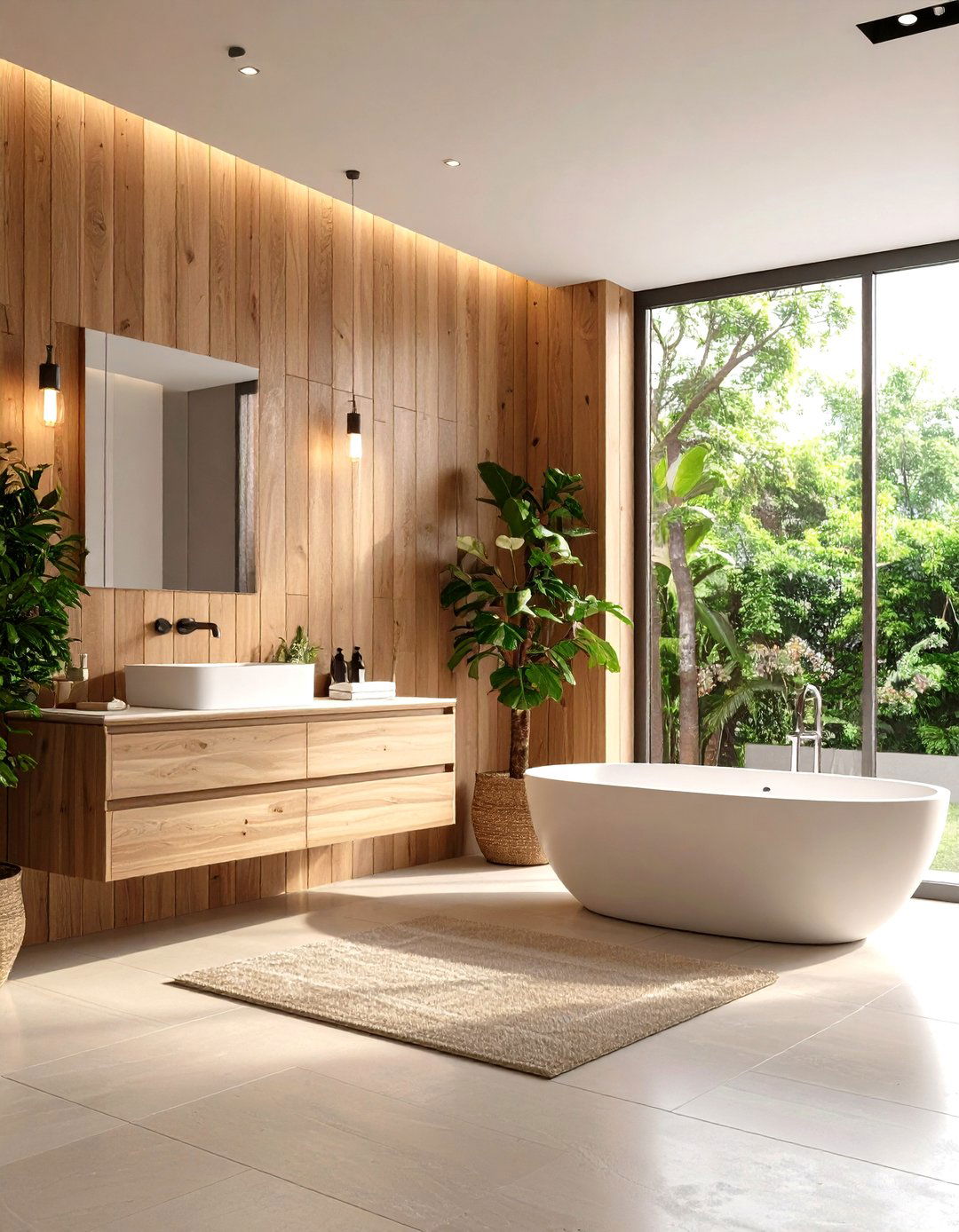 Zen Bathroom Wood Accent Wall Paneling - 20 Zen Bathroom Ideas