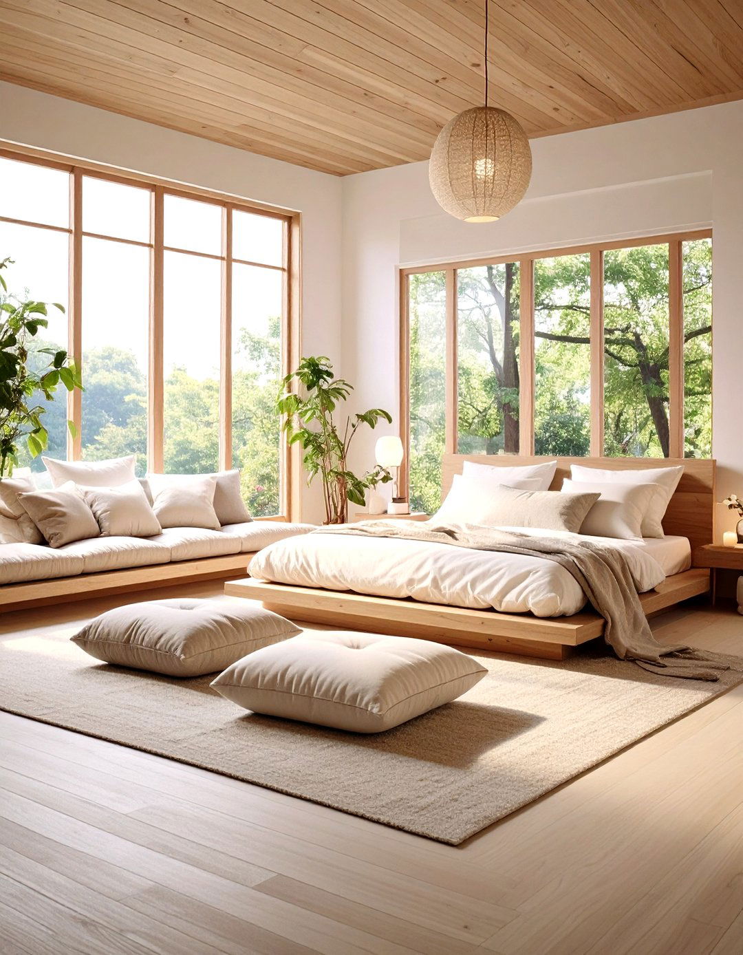 Zen Bedroom Built In Seating Area