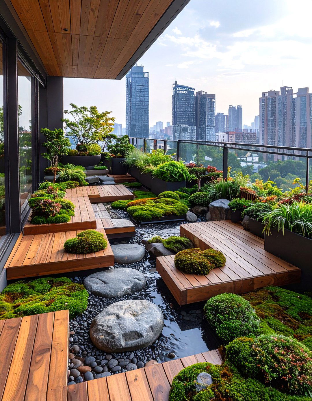 Zen Garden Sanctuary Penthouse Balcony - 20 Penthouse Balcony Ideas