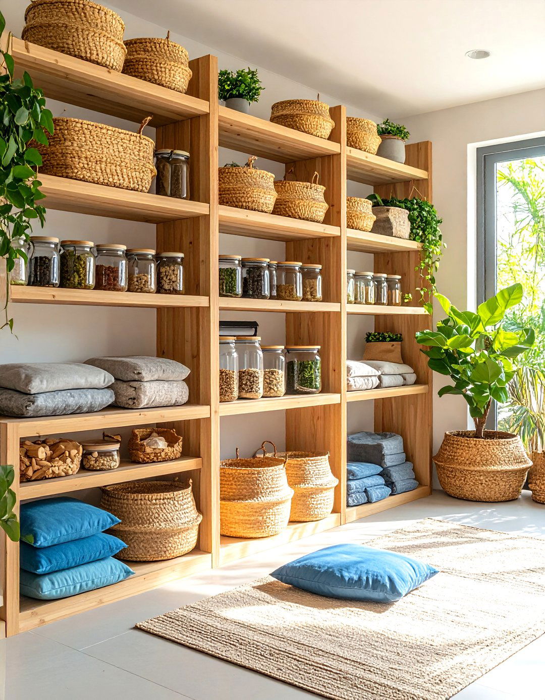 Zen Inspired Kitchen Pantry with Natural Elements - 20 Kitchen Pantry Ideas