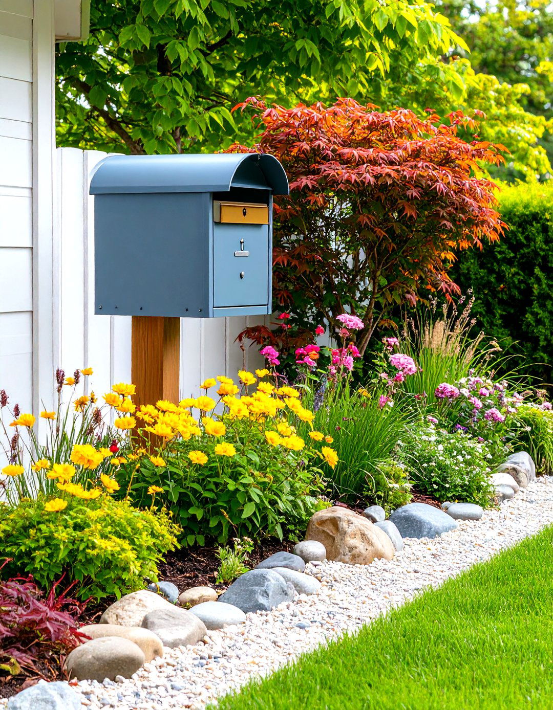 Zen Japanese Inspired Mailbox Landscaping - 20 Mailbox Landscaping Ideas