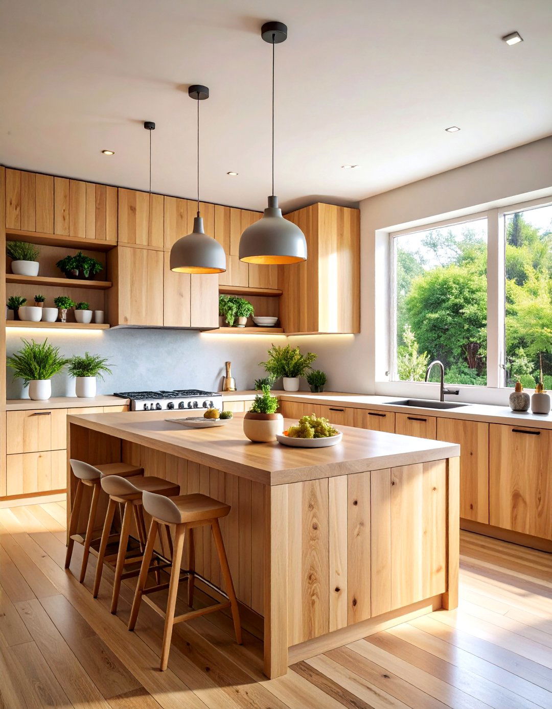 Zen Kitchen Shiplap Island with Natural Elements - 20 Kitchen Shiplap Ideas With Kitchen Island Ideas