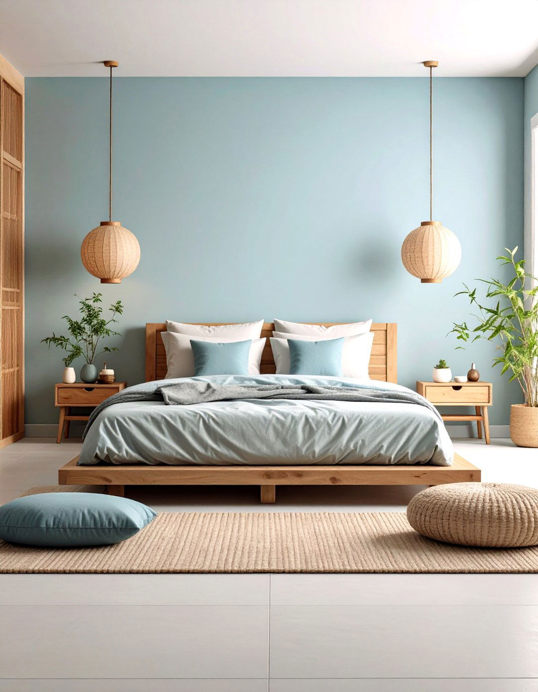 Zen Light Blue Bedroom Meditation Space - 20 Light Blue Bedroom Ideas