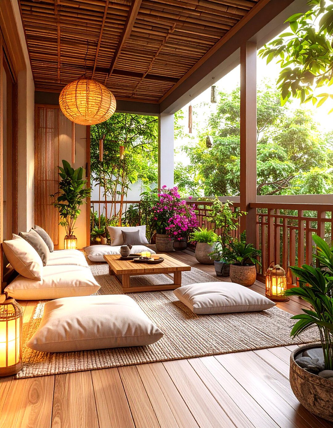 Zen Meditation Loft Balcony Retreat - 20 Loft Balcony Ideas