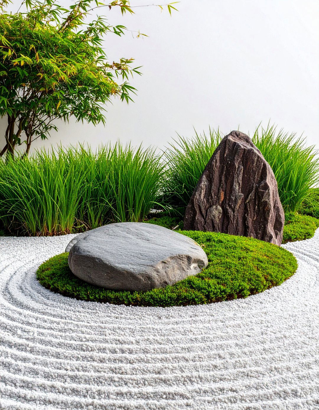 Zen Minimalist Flower Bed with Grasses - 20 Flower Bed Ideas