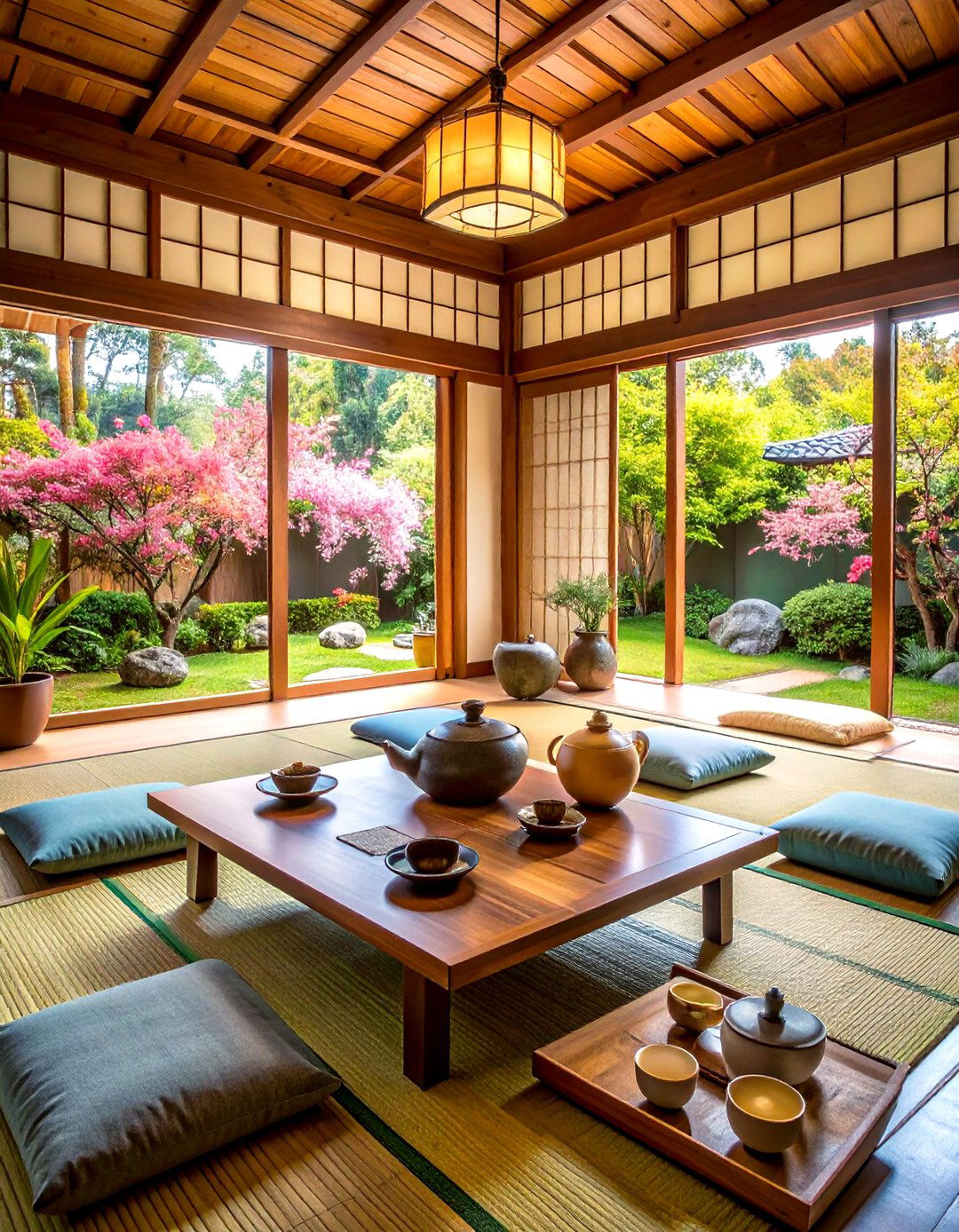 Zen Room with Natural Sand Garden Features - 20 Zen Room Ideas