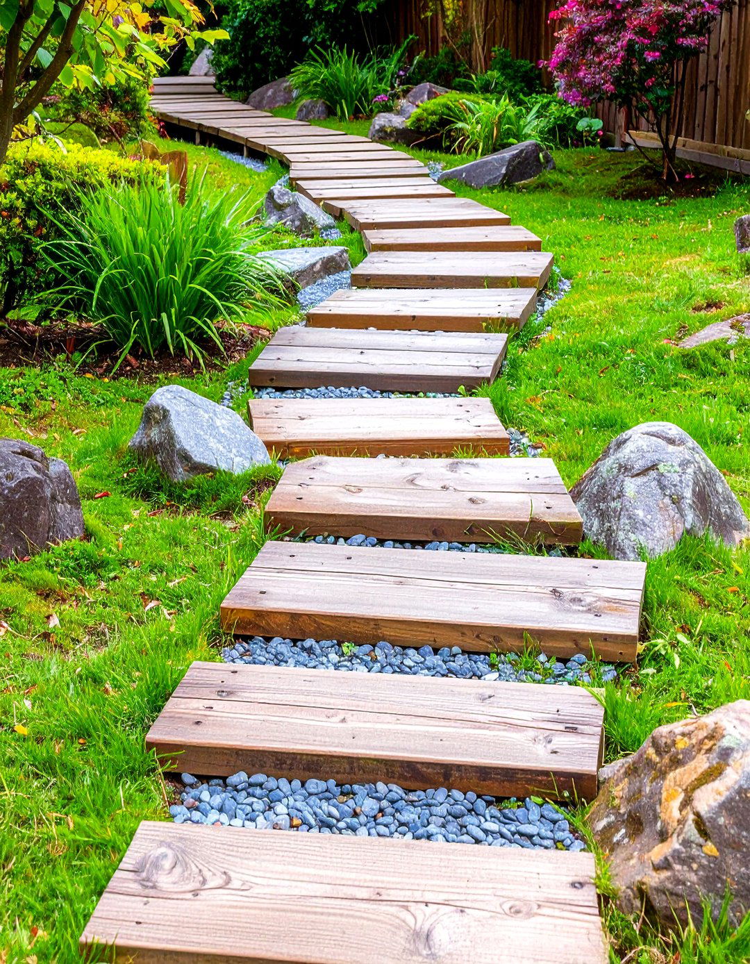 Zigzag Japanese Wooden Walkway - 20 Wooden Walkway Ideas
