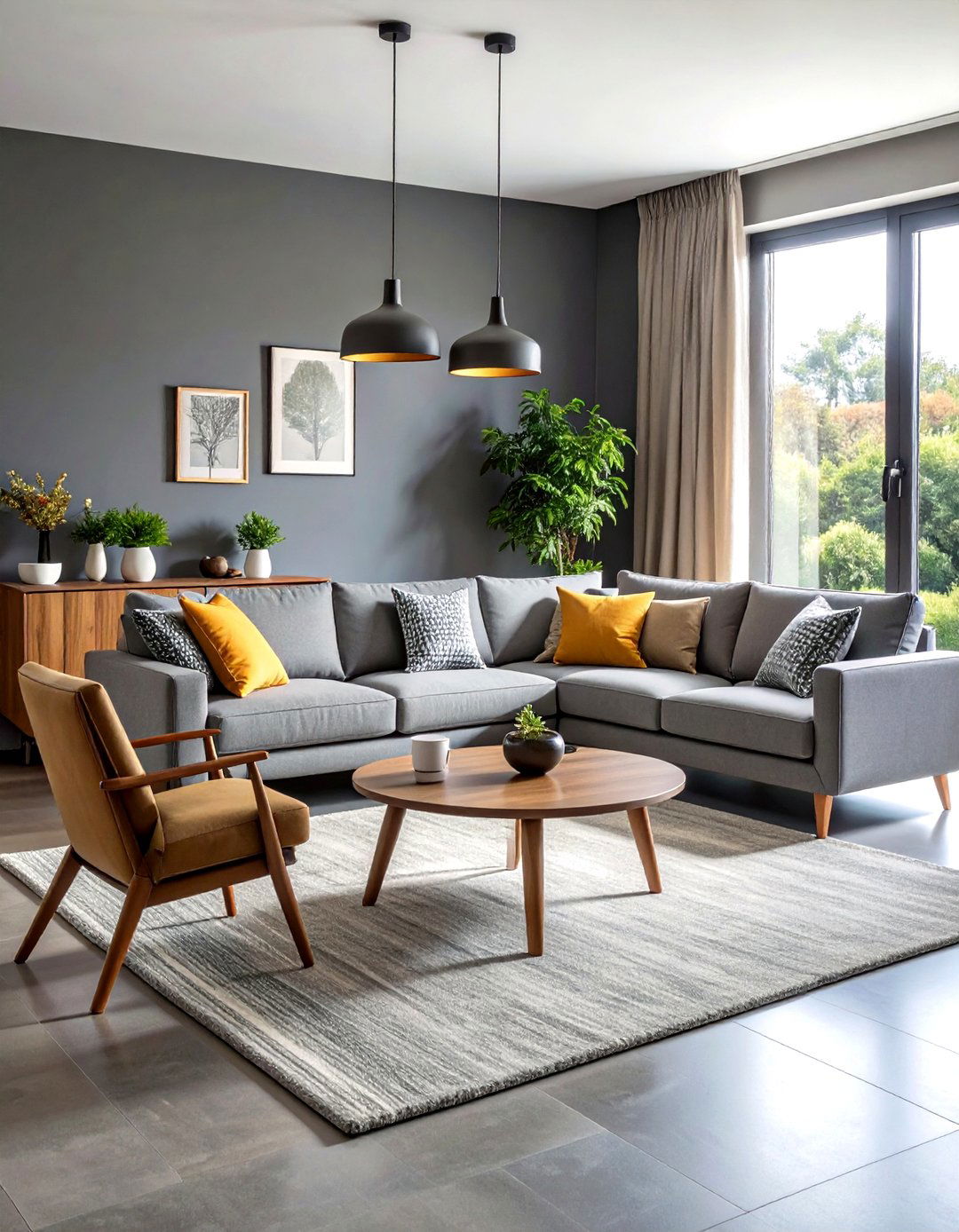 Zone Creating Seating Mix in a Gray Living Room - 20 Gray Living Room Ideas