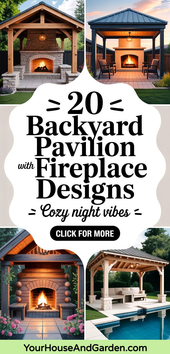 20 Backyard Pavilion With Fireplace Designs for Cozy Nights - 20 Backyard Pavilion With Fireplace Designs for Cozy Nights