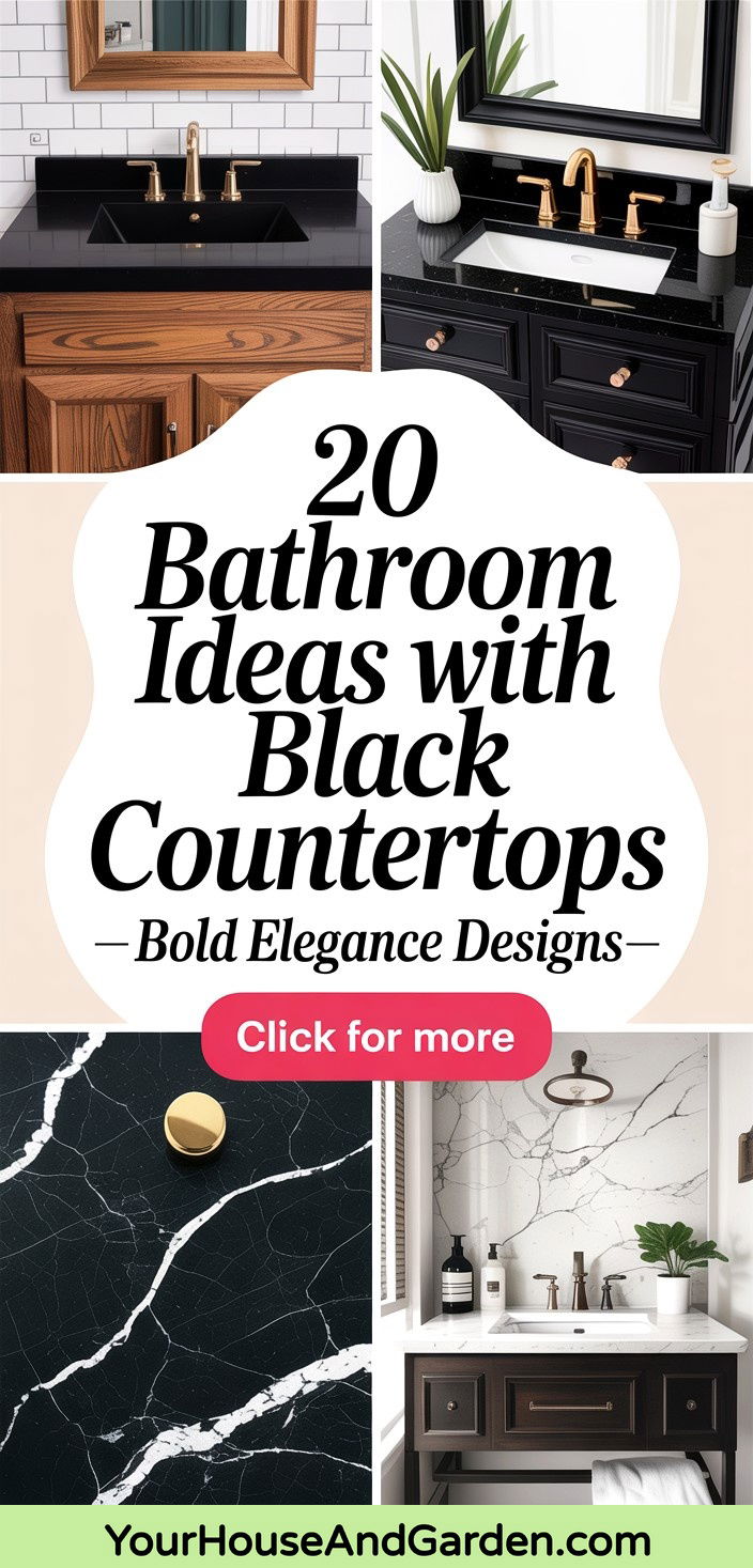 20 Bathroom Ideas with Black Countertops for Bold Elegance - 20 Bathroom Ideas with Black Countertops for Bold Elegance