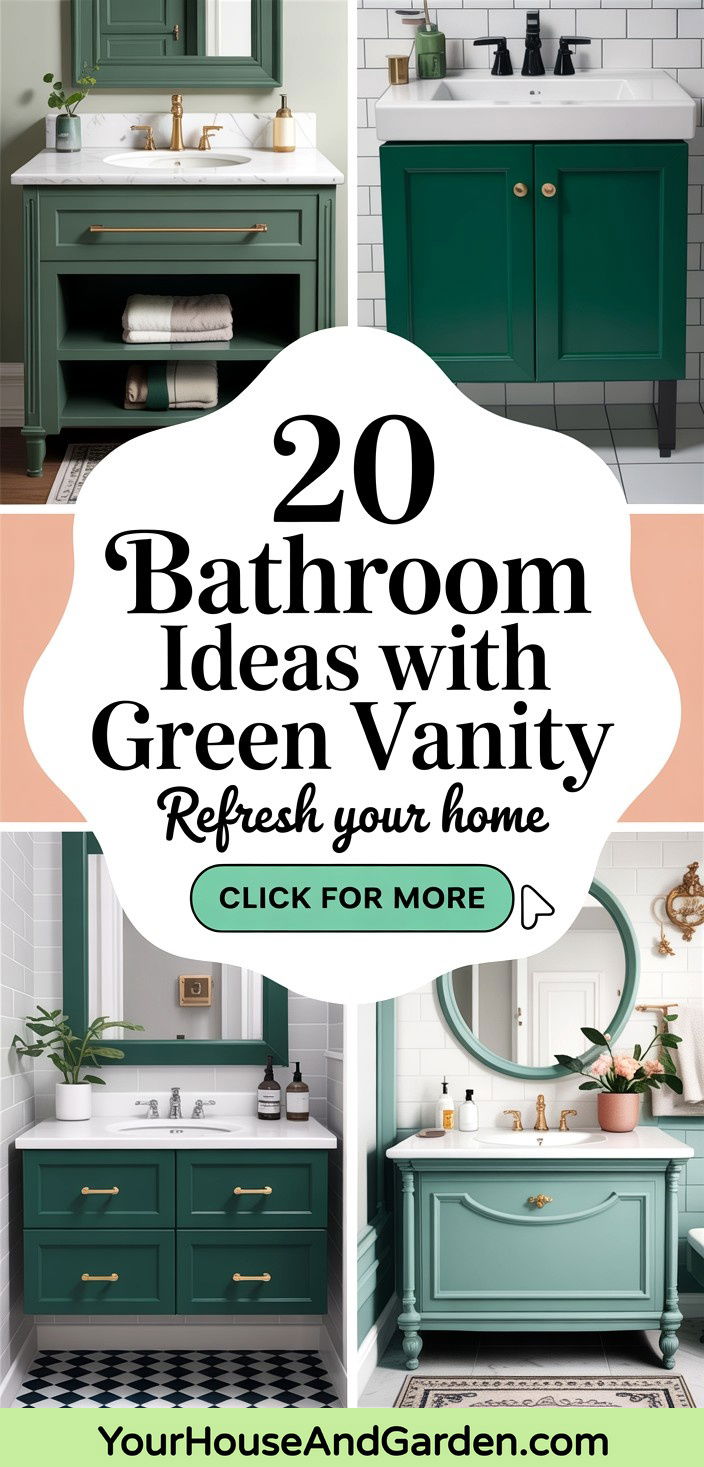 20 Bathroom Ideas with Green Vanity Fresh and Inviting