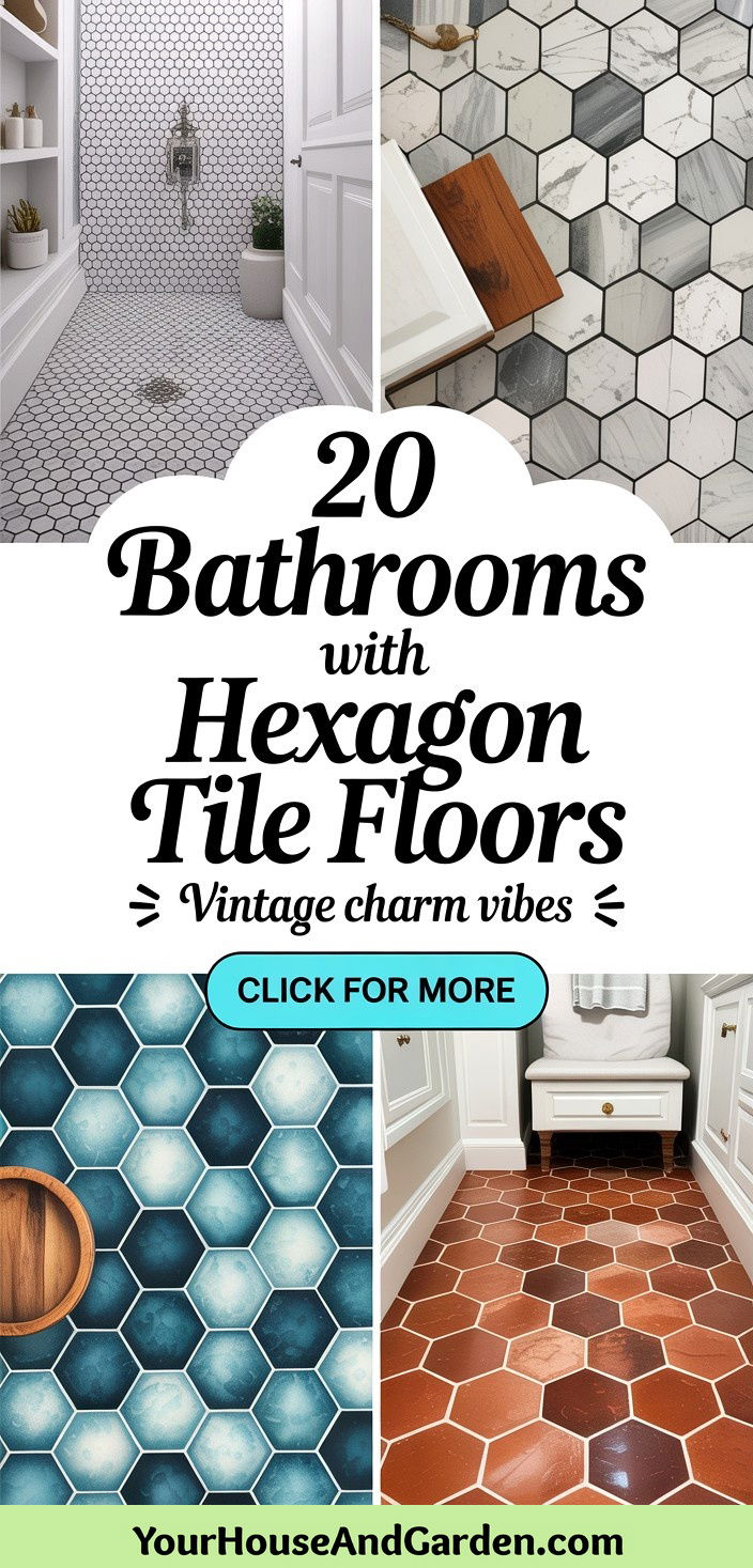 20 Bathrooms with Hexagon Tile Floors for Vintage Charm - 20 Bathrooms with Hexagon Tile Floors for Vintage Charm