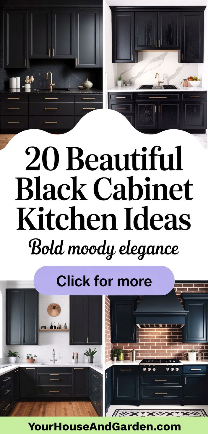 20 Beautiful Black Cabinet Kitchen Design Inspirations - 20 Beautiful Black Cabinet Kitchen Design Inspirations