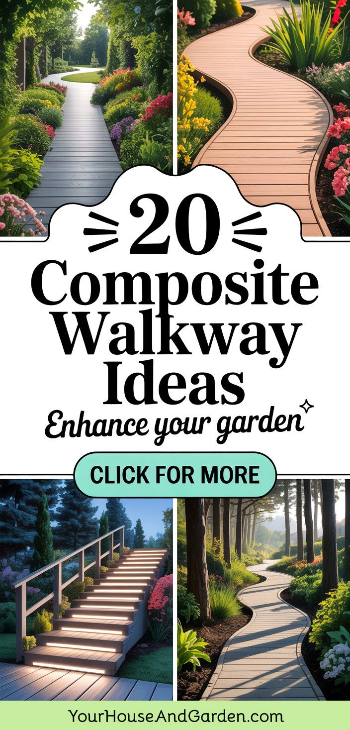 20 Beautiful Composite Walkway Ideas for Garden Paths - 20 Beautiful Composite Walkway Ideas for Garden Paths