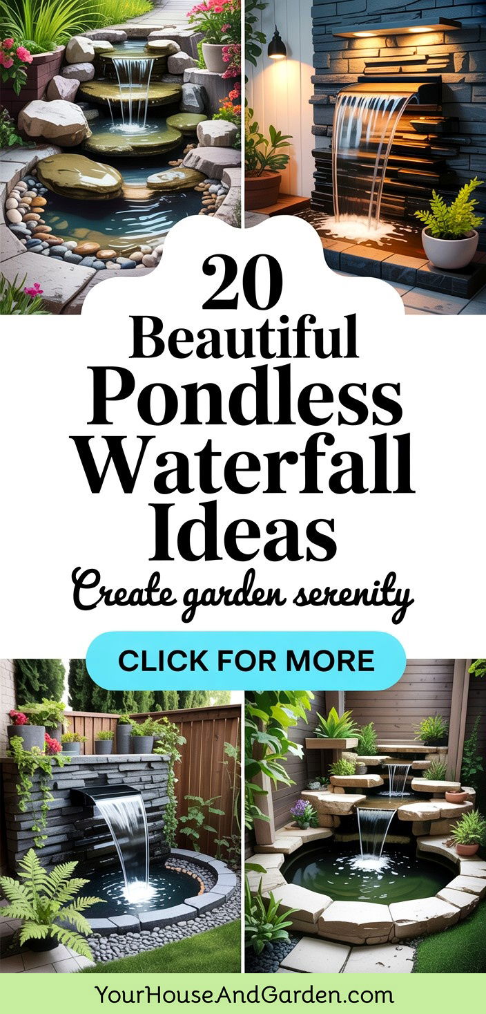 20 Beautiful Pondless Waterfall Ideas for Serene Gardens - 20 Beautiful Pondless Waterfall Ideas for Serene Gardens