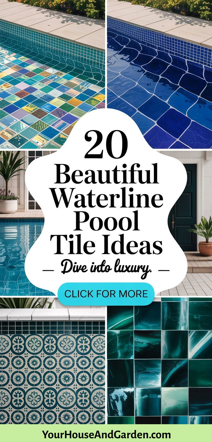 20 Beautiful Waterline Pool Tile Ideas for Backyard Oasis - 20 Beautiful Waterline Pool Tile Ideas for Backyard Oasis