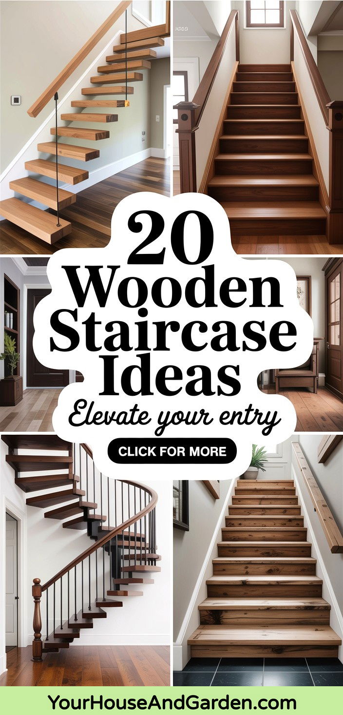 20 Beautiful Wooden Staircase Ideas for Hallways and Entry - 20 Beautiful Wooden Staircase Ideas for Hallways & Entry