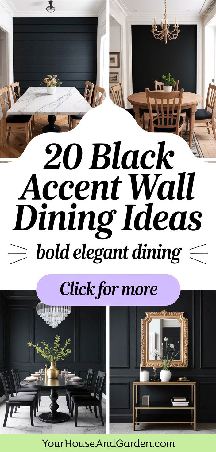 20 Black Accent Wall Dining Room Ideas Bold and Elegant
