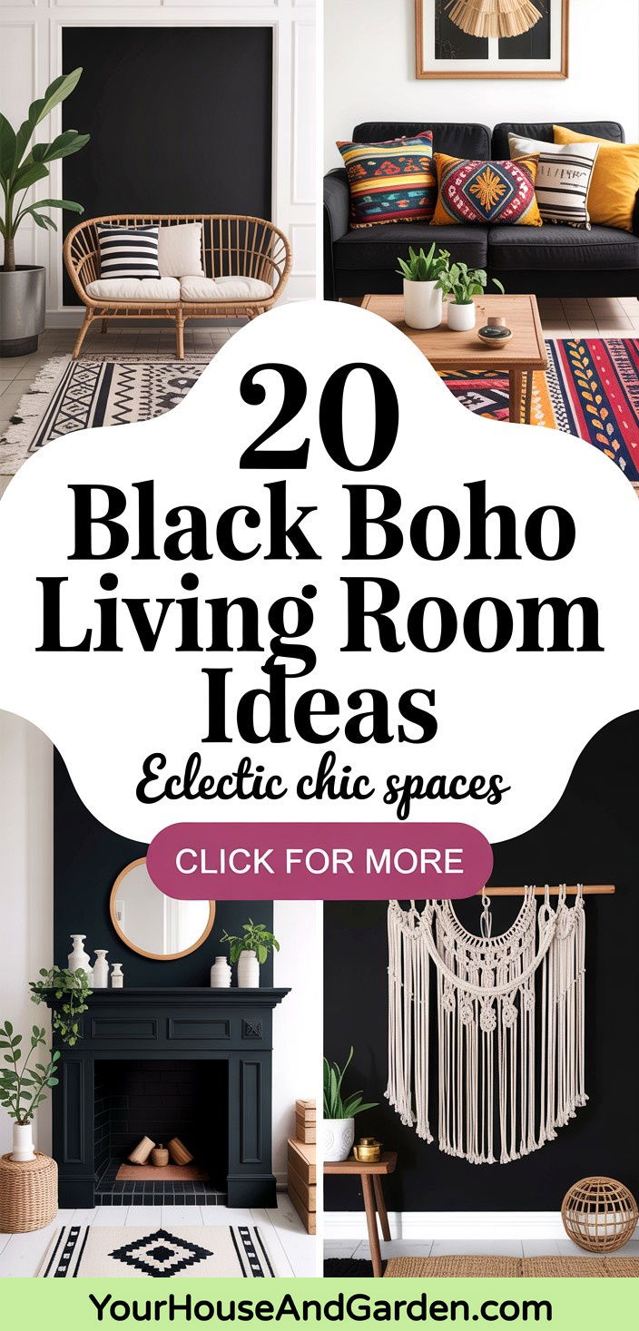 20 Black Boho Living Room Ideas Eclectic Chic Spaces