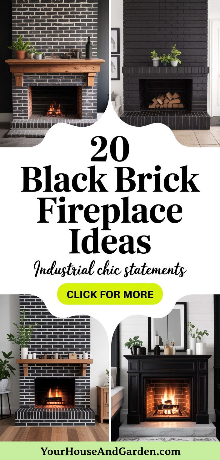 20 Black Brick Fireplace Ideas Industrial Chic Statements