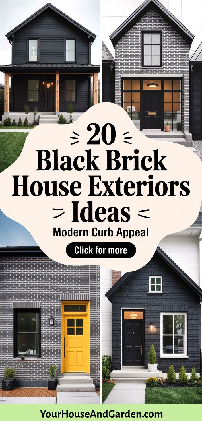 20 Black Brick House Exteriors Modern Curb Appeal Ideas