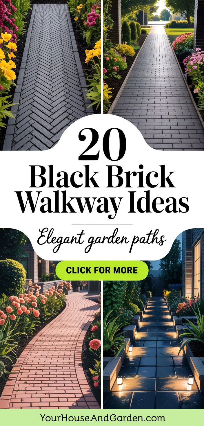 20 Black Brick Walkway Ideas Elegant Garden Pathways