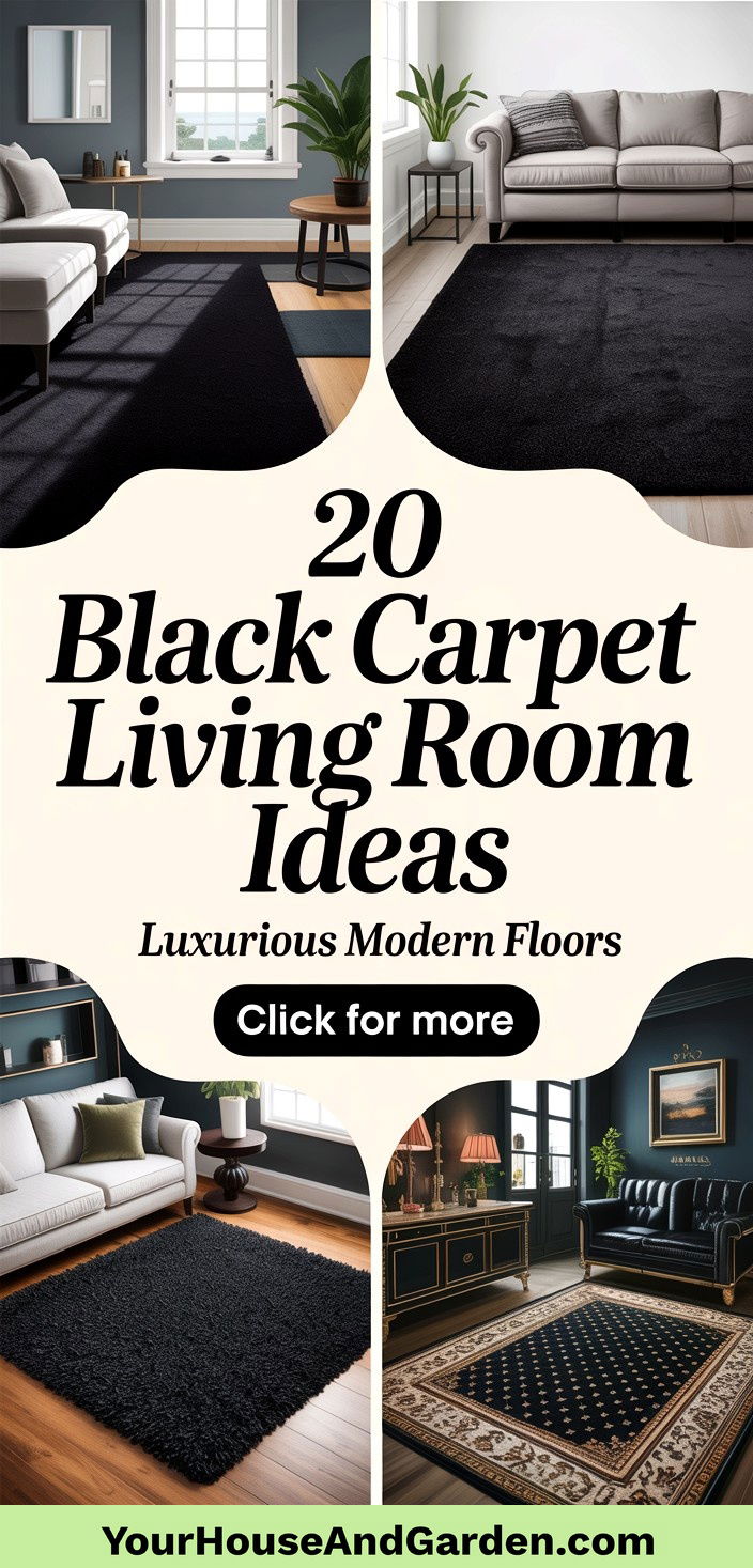 20 Black Carpet Living Room Ideas Luxurious Modern Floors