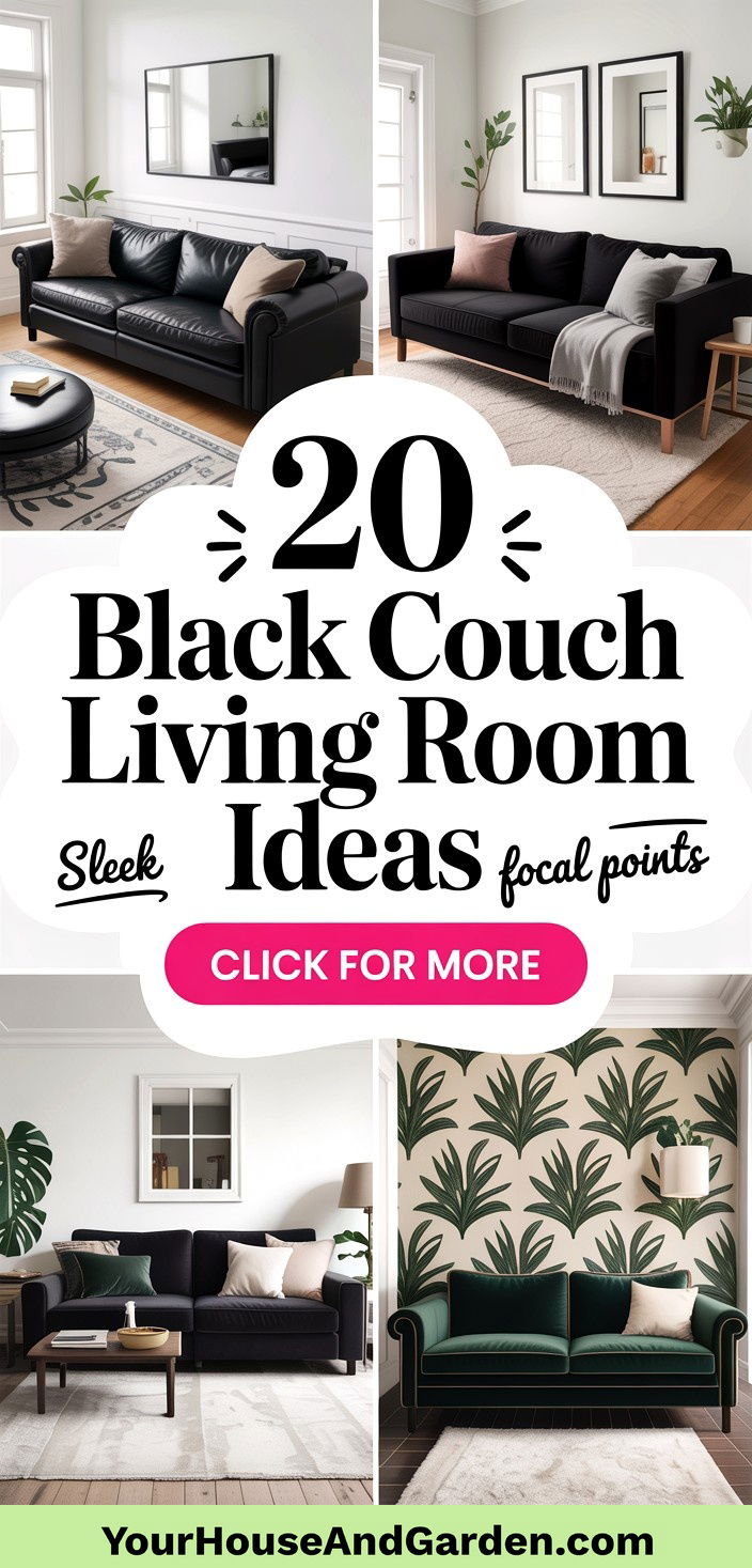 20 Black Couch Living Room Ideas Sleek Focal Points