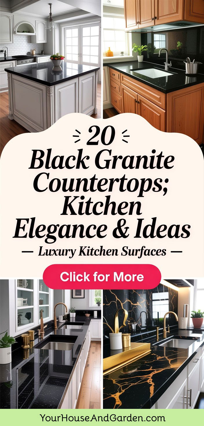 20 Black Granite Countertops Kitchen Elegance and Ideas