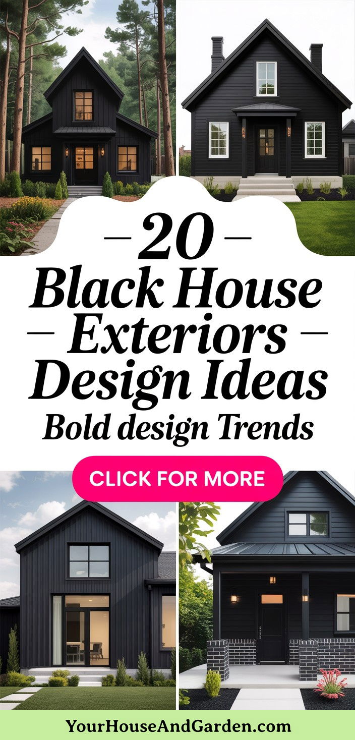 20 Black House Exteriors and Paint Colors Design Ideas