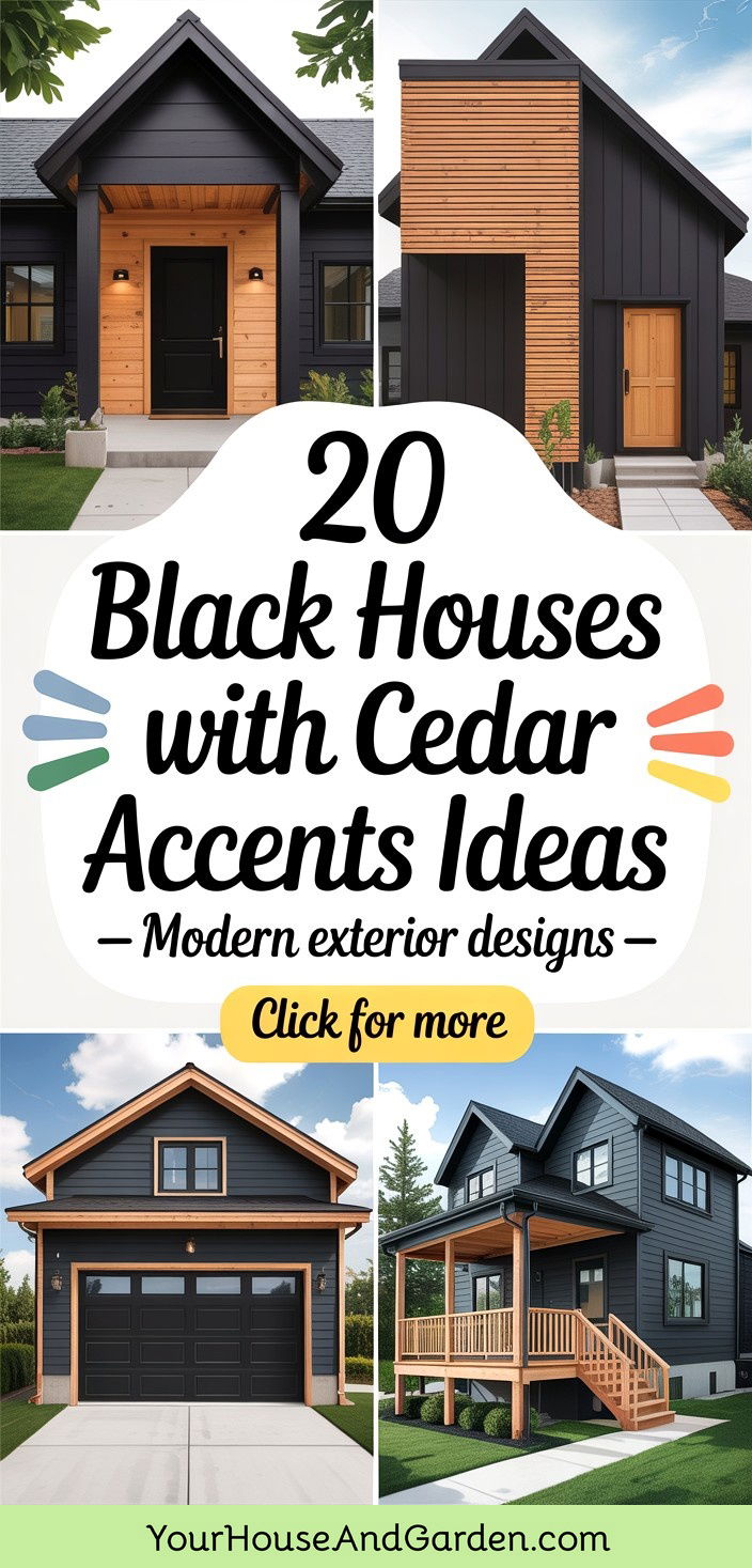 20 Black Houses with Cedar Accents Modern Exterior Designs