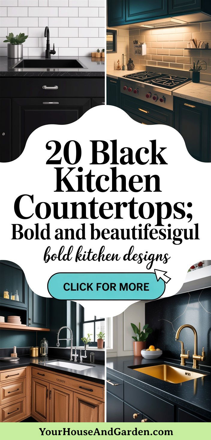 20 Black Kitchen Countertops Bold and Beautiful Designs