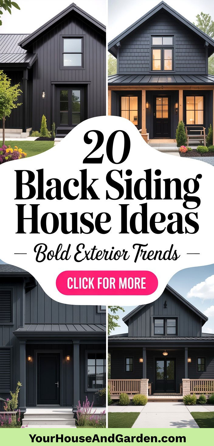 20 Black Siding House Ideas for Bold Exterior Transformations - 20 Black Siding House Ideas for Bold Exterior Transformations