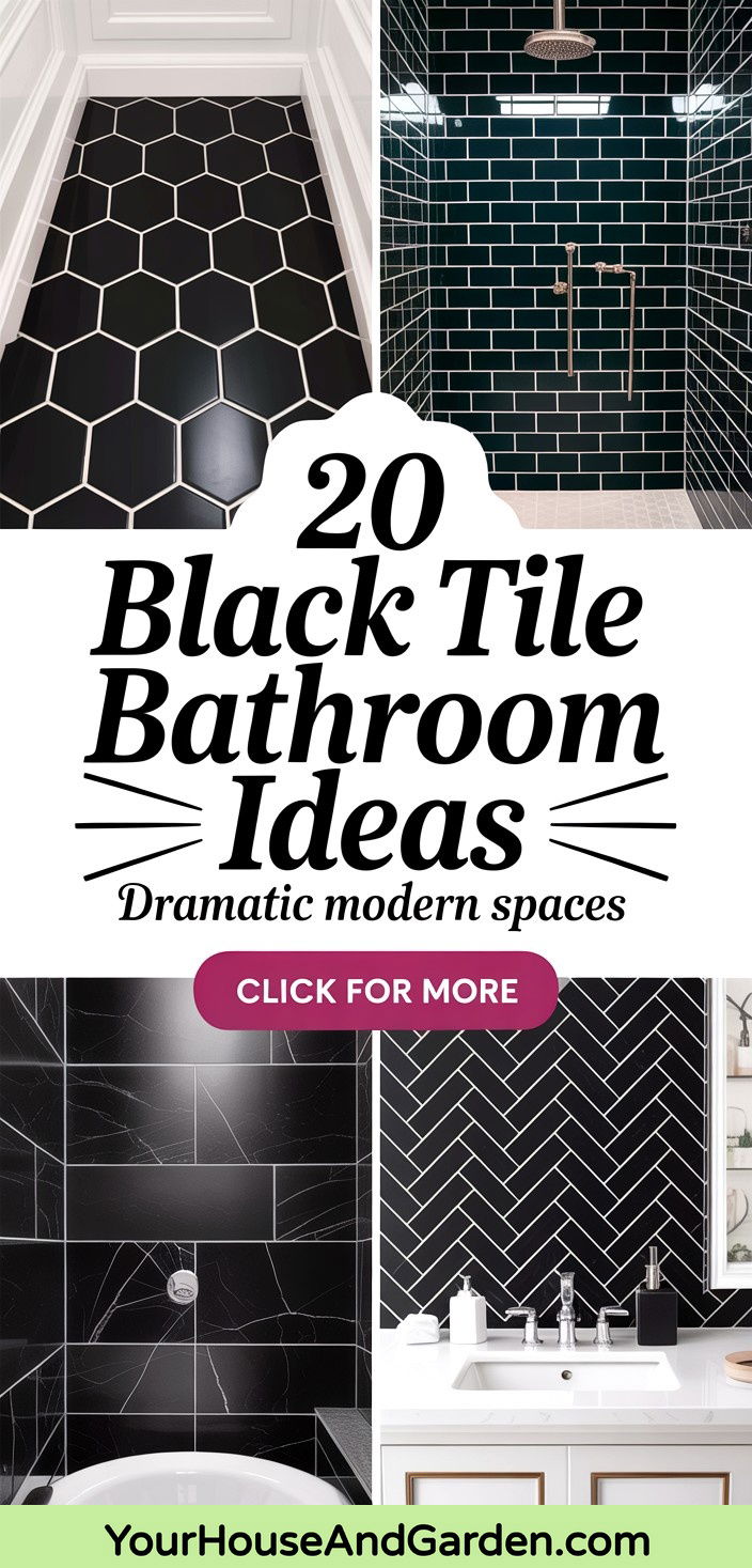 20 Black Tile Bathroom Ideas for Dramatic Modern Spaces - 20 Black Tile Bathroom Ideas for Dramatic Modern Spaces