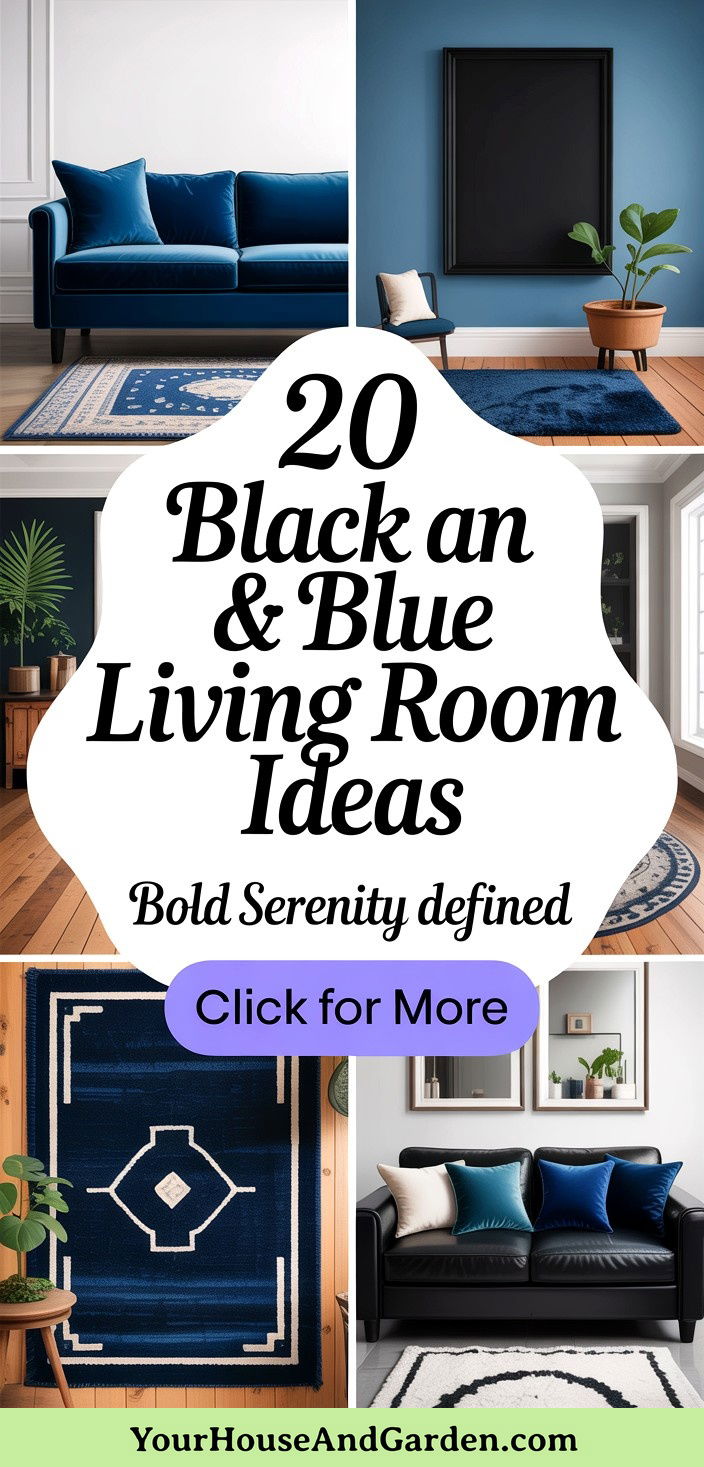 20 Black and Blue Living Room Ideas Bold Serenity