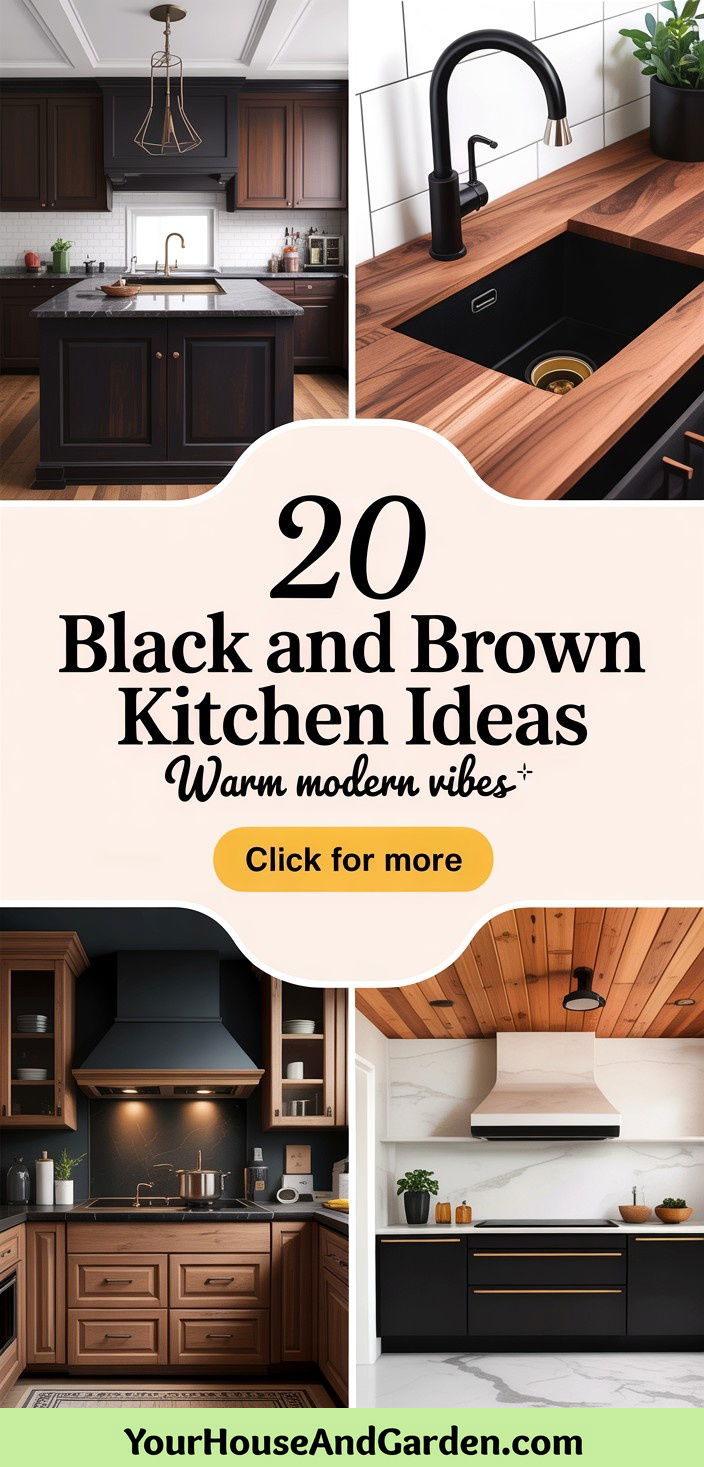 20 Black and Brown Kitchen Ideas Warm Modern Style