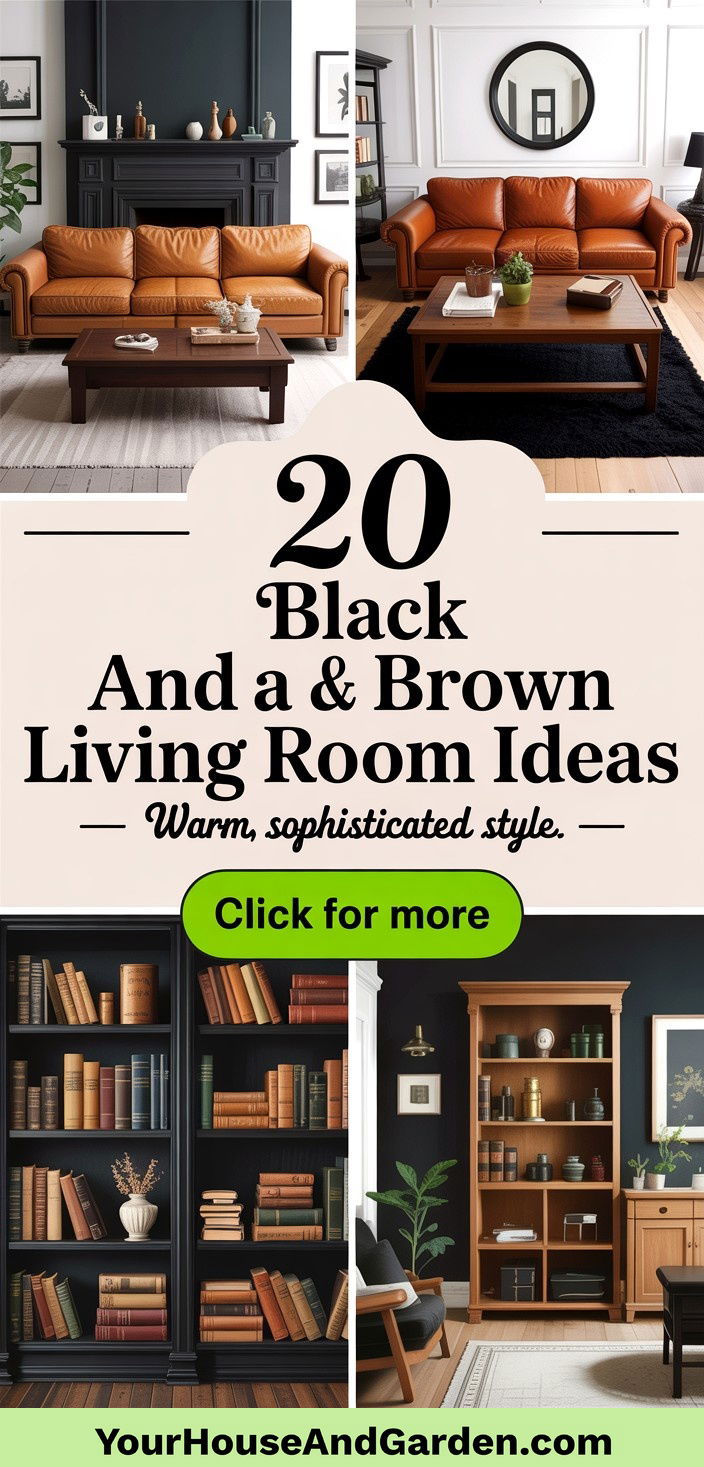 20 Black and Brown Living Room Ideas for Warm Elegance - 20 Black and Brown Living Room Ideas for Warm Elegance