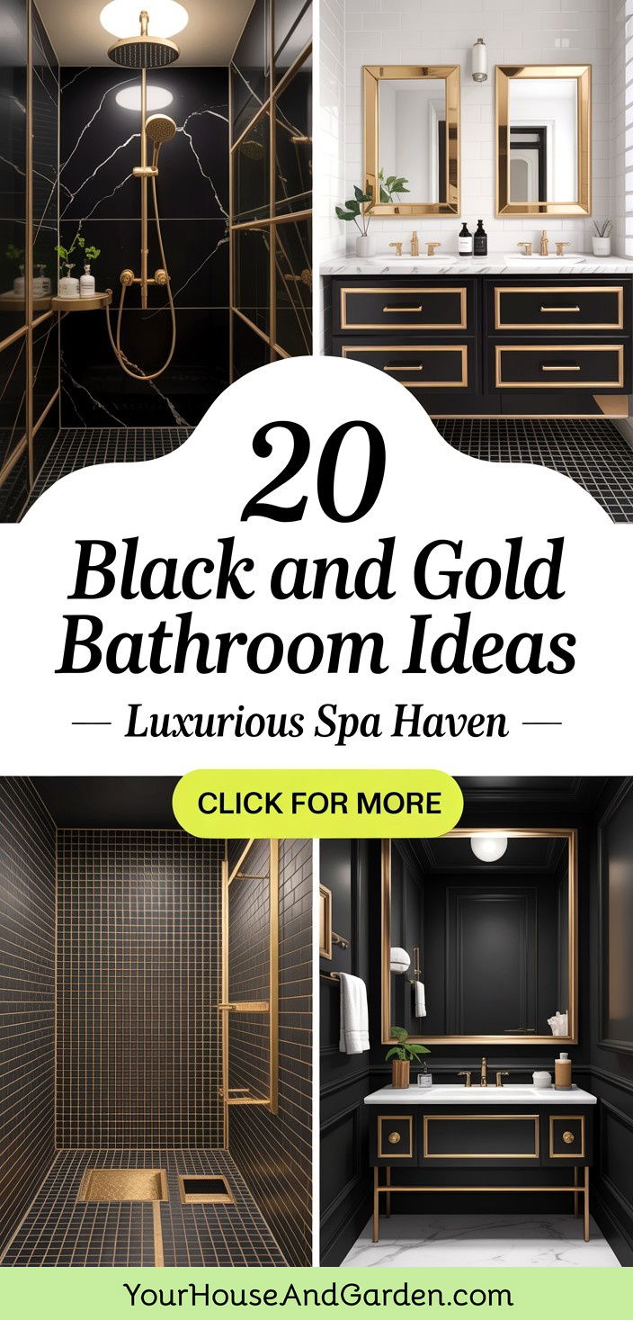20 Black and Gold Bathroom Ideas for a Luxurious Spa - 20 Black and Gold Bathroom Ideas for a Luxurious Spa