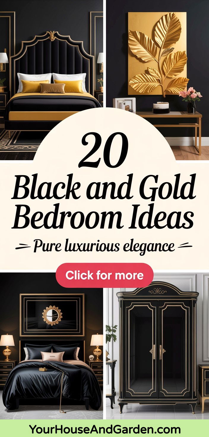 20 Black and Gold Bedroom Ideas for Luxurious Elegance - 20 Black and Gold Bedroom Ideas for Luxurious Elegance