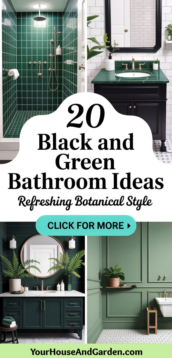 20 Black and Green Bathroom Ideas Nature-Inspired Style