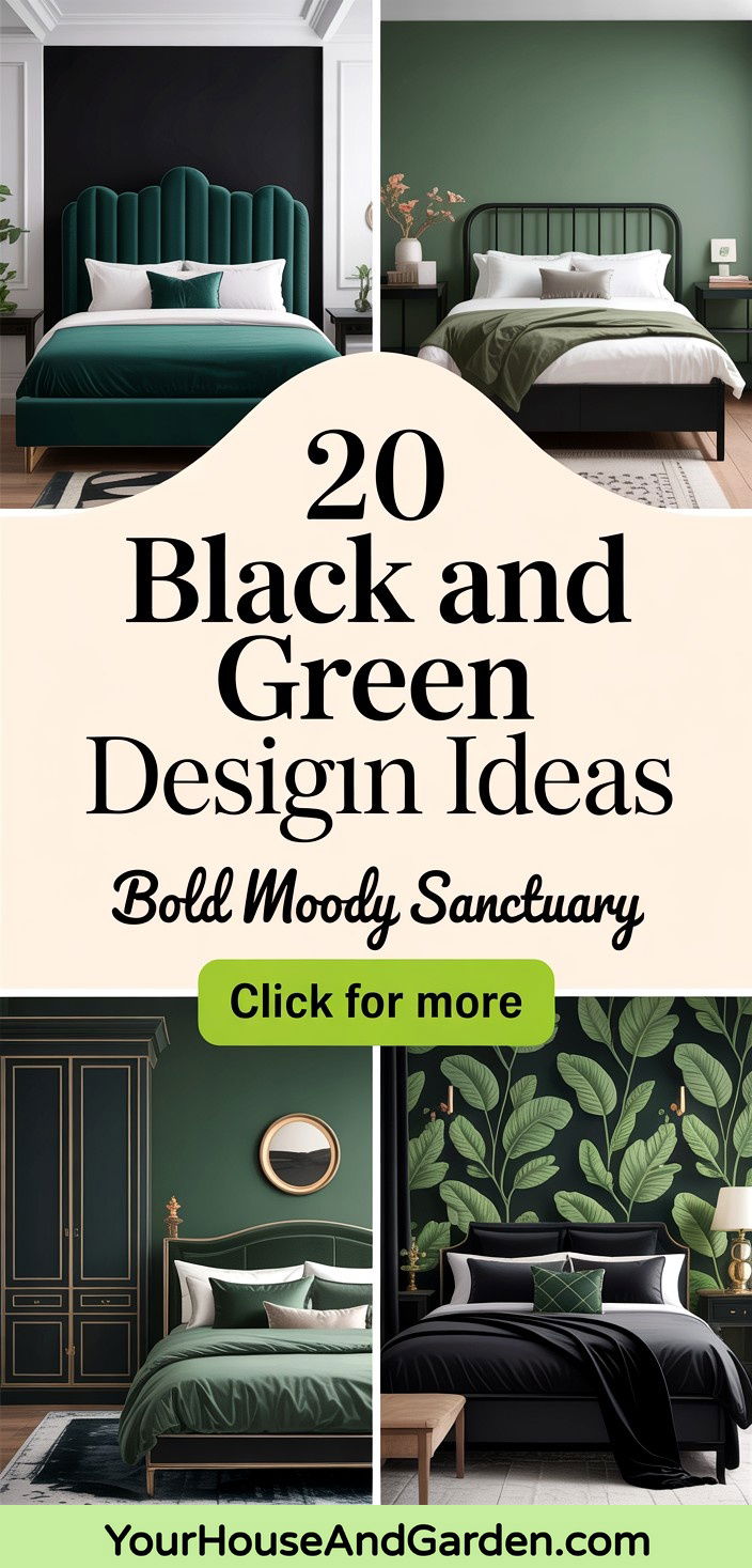 20 Black and Green Bedroom Design Ideas for a Bold Look - 20 Black and Green Bedroom Design Ideas for a Bold Look