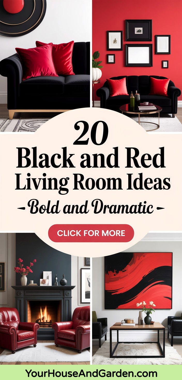 20 Black and Red Living Room Ideas Bold and Dramatic