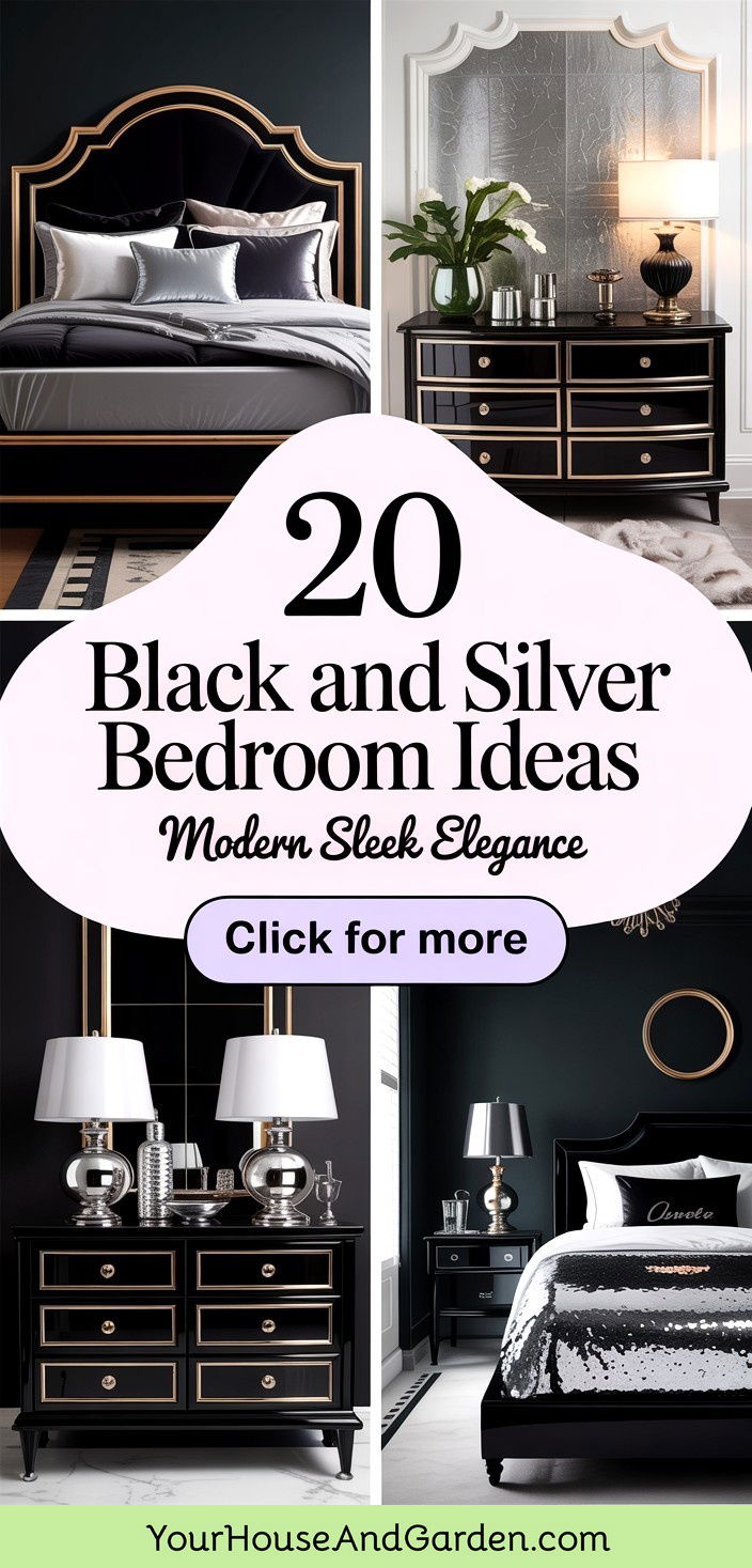 20 Black and Silver Bedroom Ideas for Modern Elegance - 20 Black and Silver Bedroom Ideas for Modern Elegance