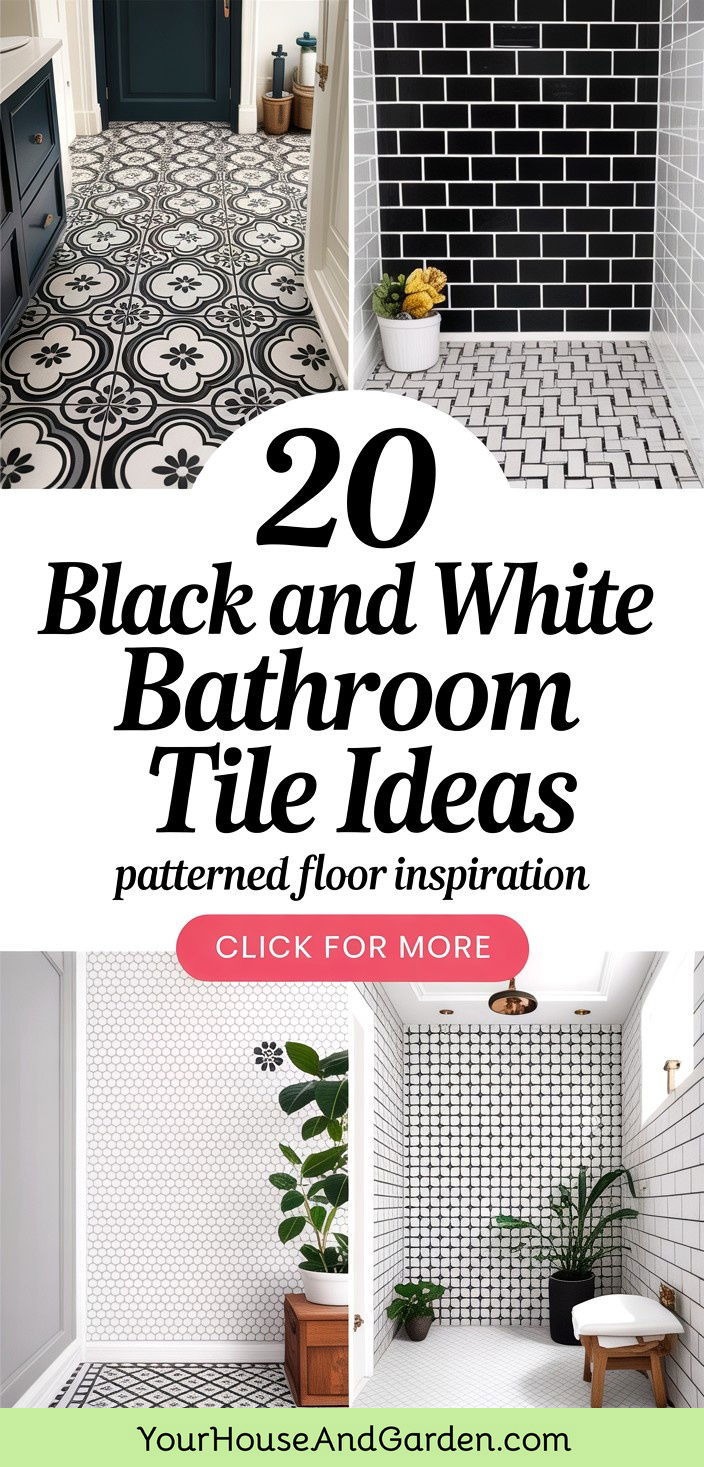 20 Black and White Bathroom Tile Ideas Classic Patterns