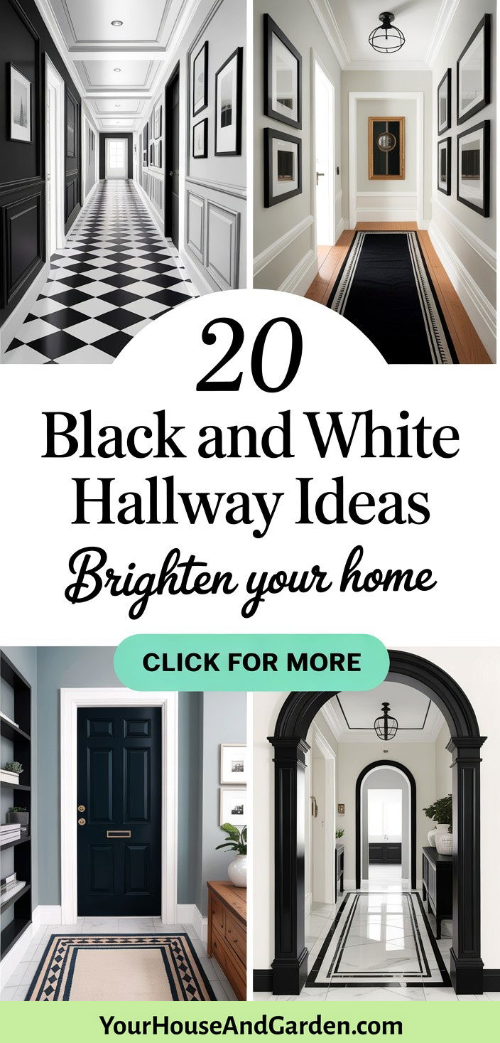 20 Black and White Hallway Ideas to Brighten Your Home - 20 Black and White Hallway Ideas to Brighten Your Home
