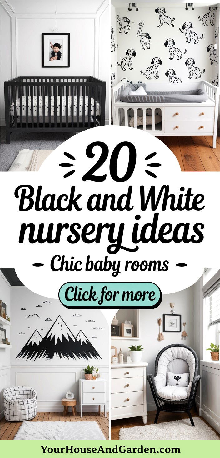 20 Black and White Nursery Ideas for a Chic Baby Room - 20 Black and White Nursery Ideas for a Chic Baby Room