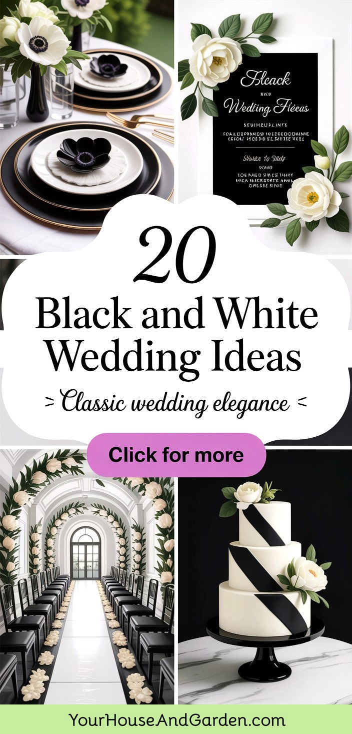 20 Black and White Wedding Ideas for Classic Elegance - 20 Black and White Wedding Ideas for Classic Elegance